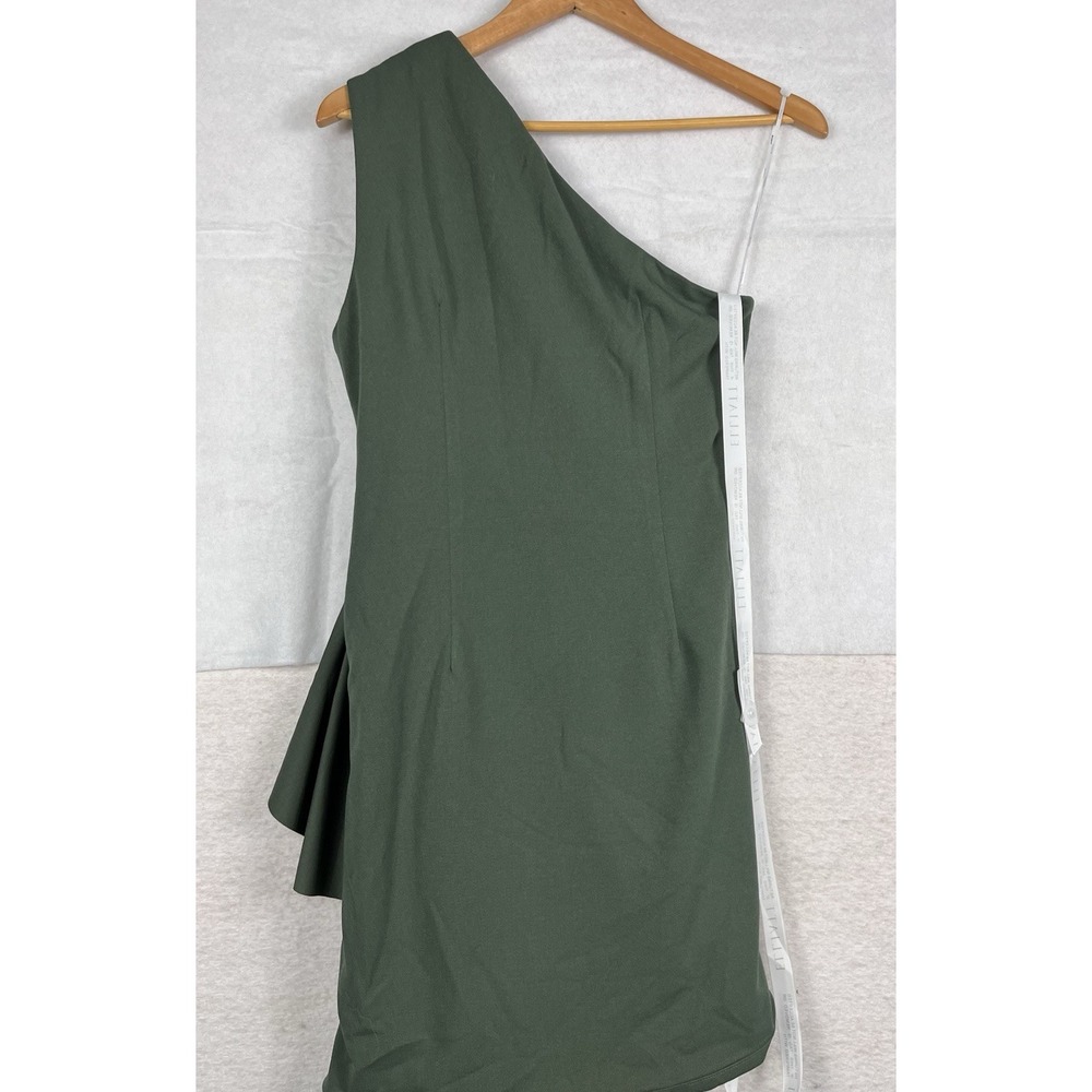 Elliatt Society One Shoulder Ruched Mini Dress Olive Green NWT Size M - Picture 8 of 12